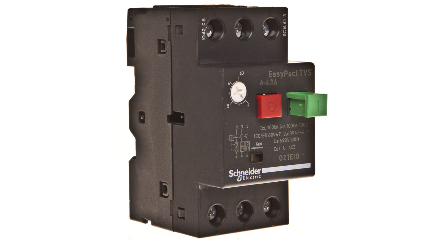 Motor circuit breaker 3P 2.2kW 4-6.3A GZ1E10 /T2UK