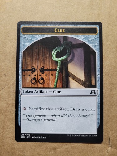 CLUE TOKEN set of 6 MTG LP/NM Shadows Over Innistrad ALL Variants SOI Magic - Picture 7 of 7