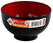Japanese Rice Noodle Soup Bowl Black and Red