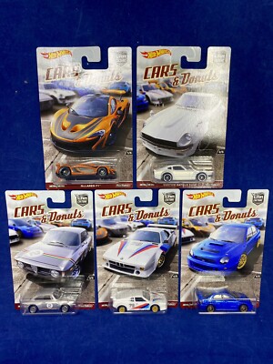 Hot Wheels Cars & Donuts Car Culture Set of 5 Subaru BMW 240z