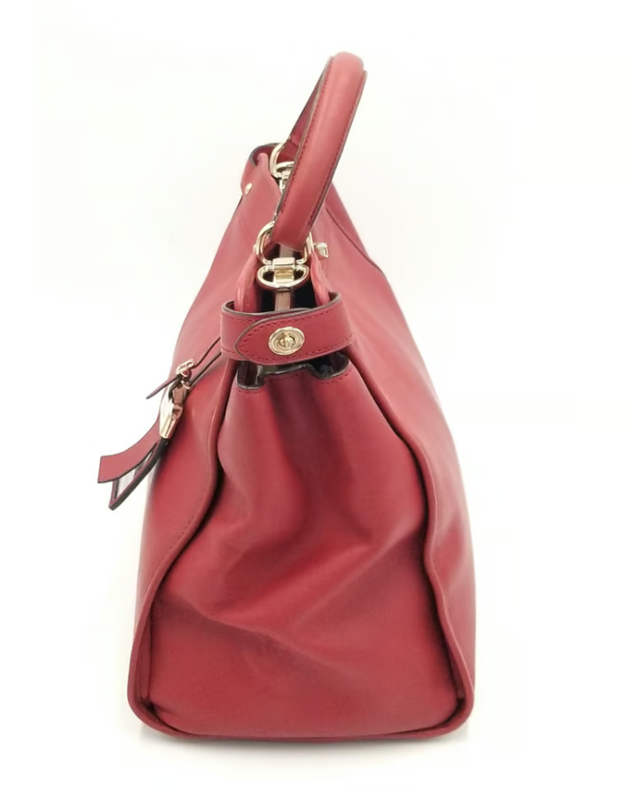 Coach Red Gramercy Leather Stachel/Crossbody With Turnlock Detail