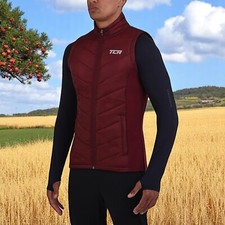 Mens Reflective Gilet TCA Excel Running Vest Thermal Padded Burgundy Size M