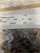 TEN (10) capacitors, values.. 1 pf to 4700 pf radial leads MICA, 300 or 500V,