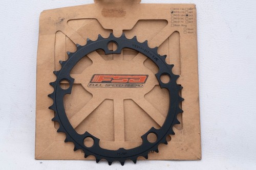 NOS FSA CHAINRING 34T 110 9 SPEED ROAD RACING BIKE BICYCLE OLD INNER BLACK - Picture 2 of 3