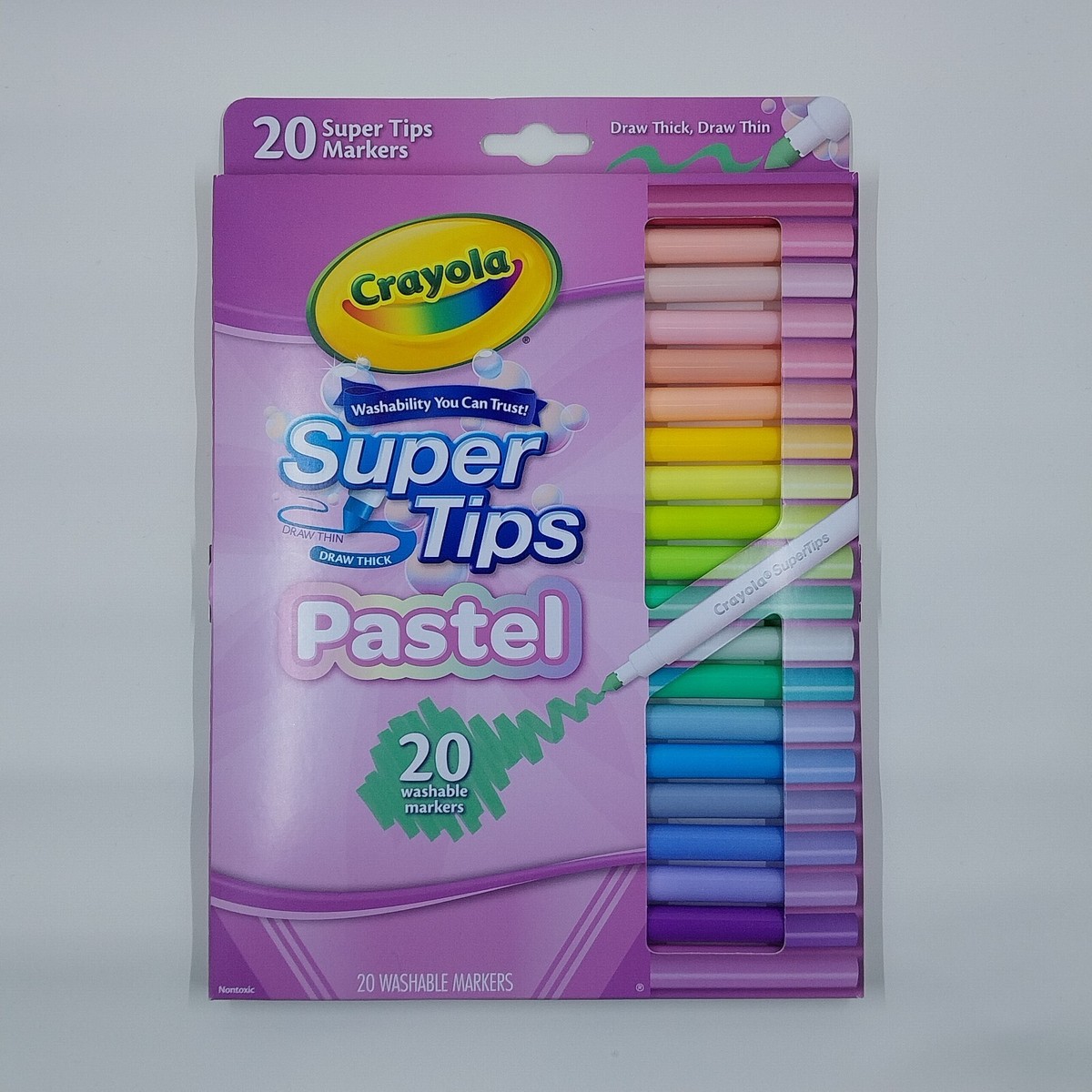Crayola 20 Super Tips Washable Markers Pastel Colors