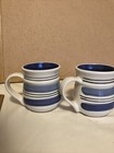 Set Of 2 Pfaltzgraff Rio Coffee Mugs Ivory And Shades Of Blue Stoneware — photo 3