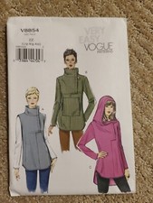 ?? VOGUE #V8854 - LADIES PULLOVER TUNIC w/LG. STAND UP COLLAR PATTERN LG-XXL FF