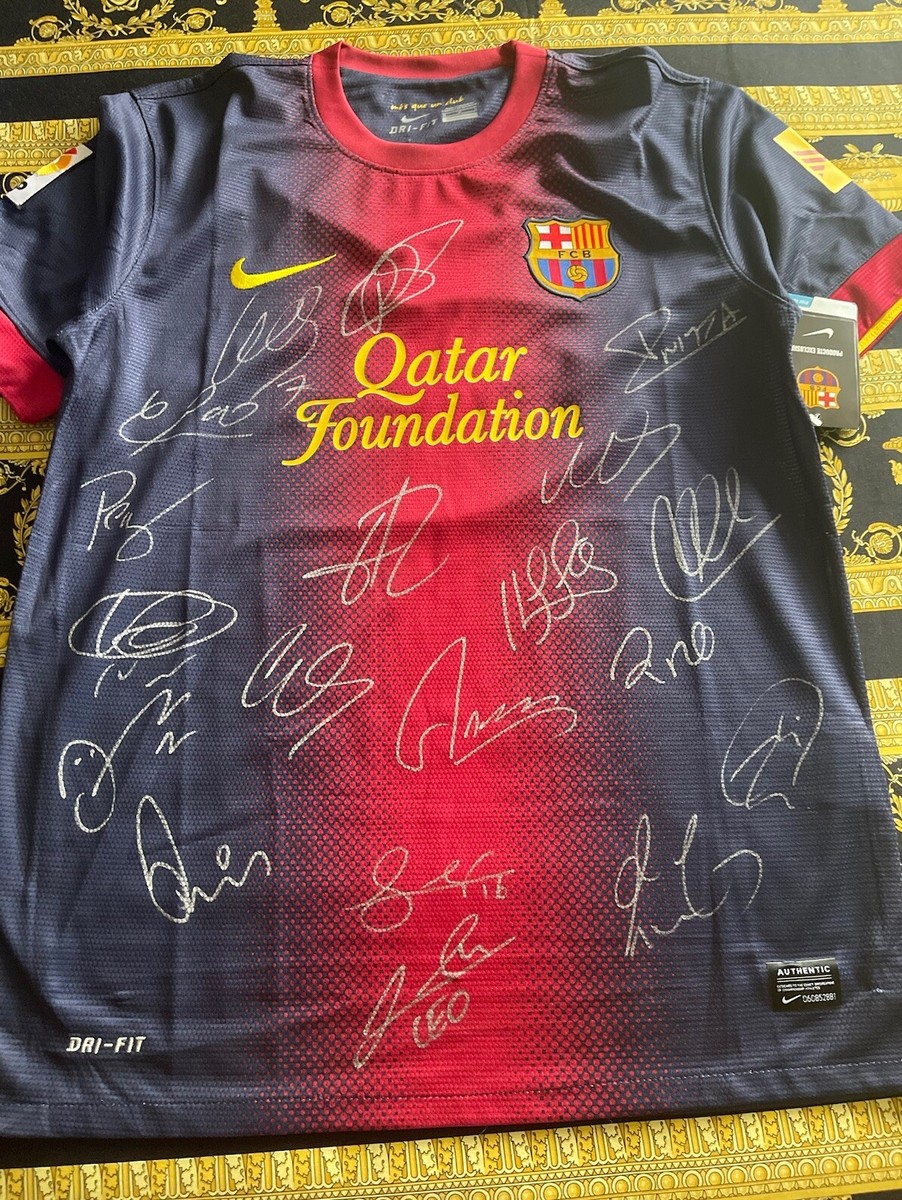 Nike Barcelona 2012-13 メッシ ユニフォーム FC Barcelona 2012-13 Team Signed Jersey Messi Iniesta Nike