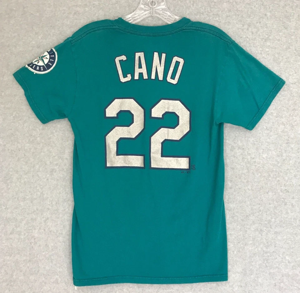 Camiseta Seattle Mariners Robinson Cano #22 Pequeña Verde Manga Corta MLB Majestuosa Foto 2 de 4