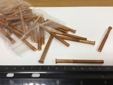 New Qty (50) Burco M6 X 70 MM Flanged CD Weld Studs, Copper Clad