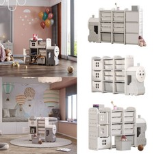 Children Kids Plastic Toy Storage Unit Playroom Shelf Rack Sort Drawer Organiser
