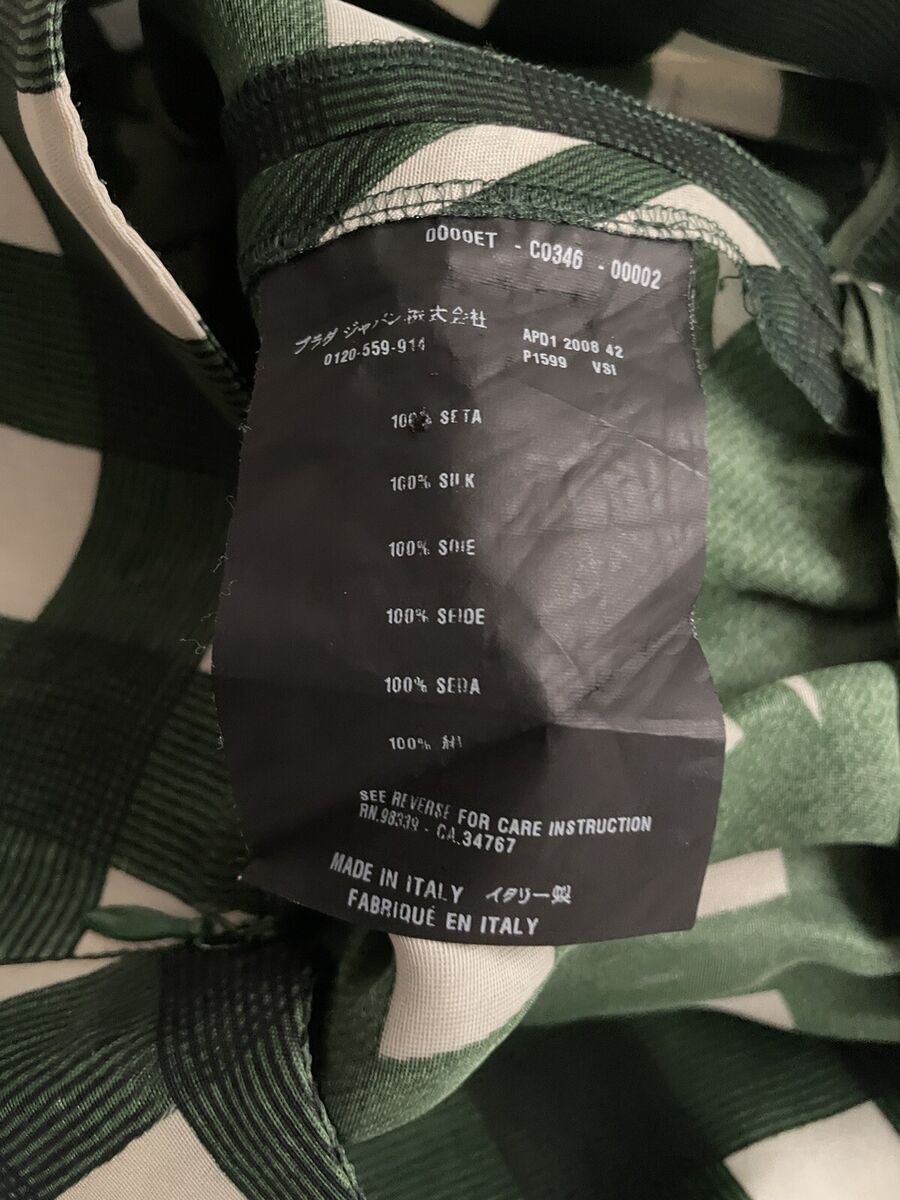 Rare Prada Fairy Spring 2008 Green Wavy Plaid Tier Full Rare Prada Fairy Spring 2008 Green Wavy Plaid Tier Full