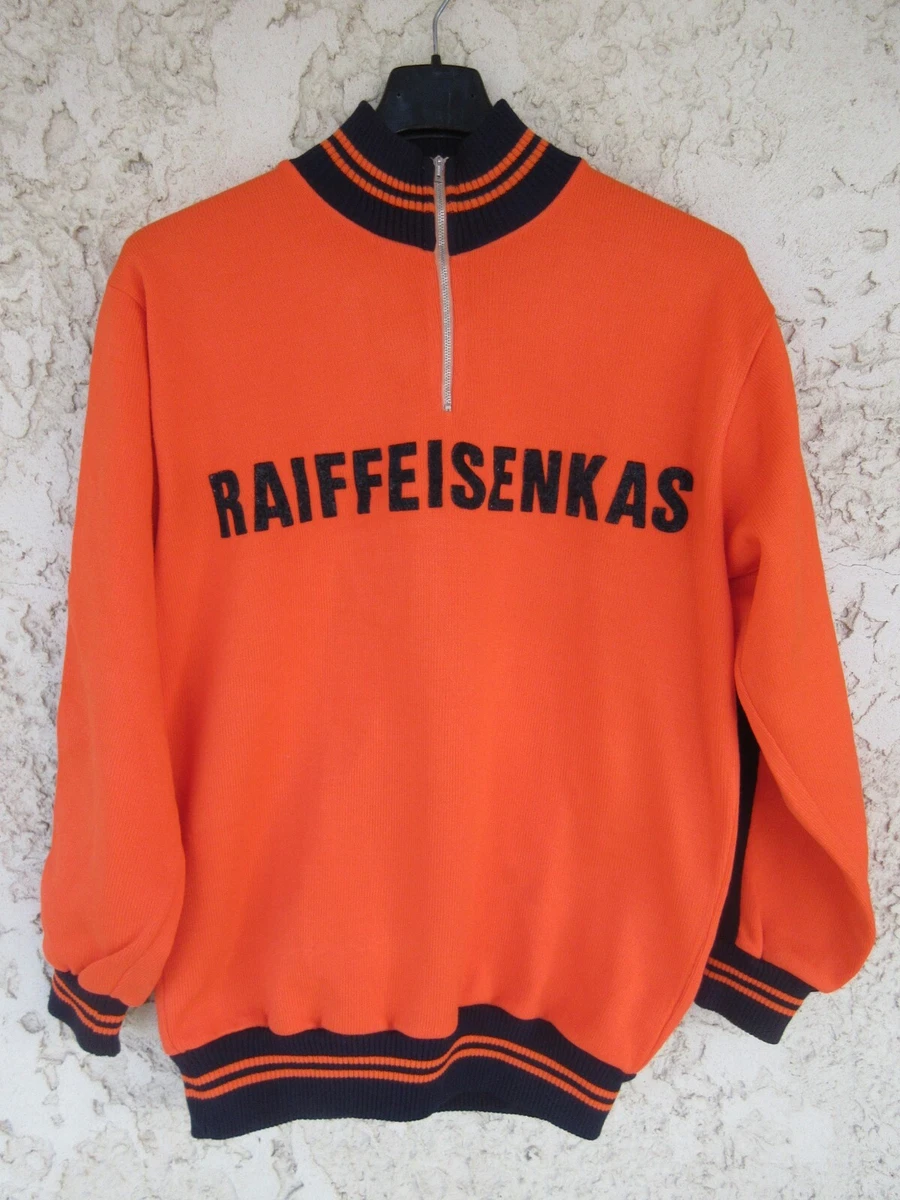 Maillot Cycliste Vintage Ets THEO LOUSSOT TAULE - Orange - Taille L - Années 70