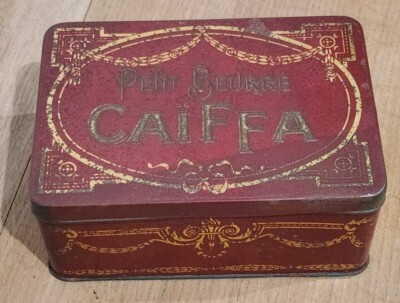 Ancienne Boite Métal Rouge Publicitaire Biscuiterie petit Beurre