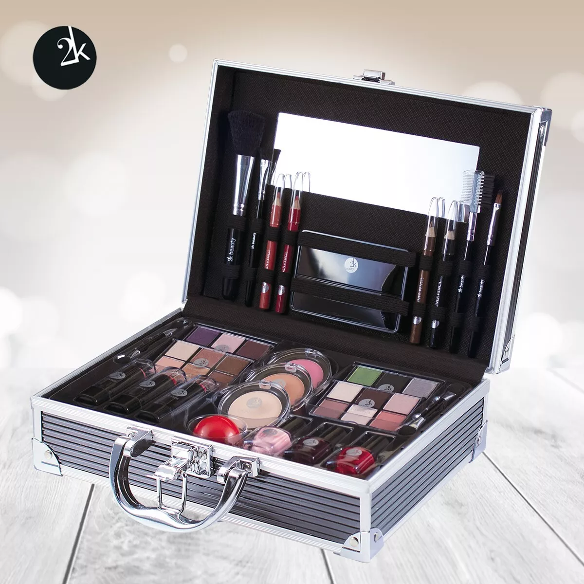2K Beautykoffer, Schminkkoffer, Schminkset, Make-up Koffer, 45 