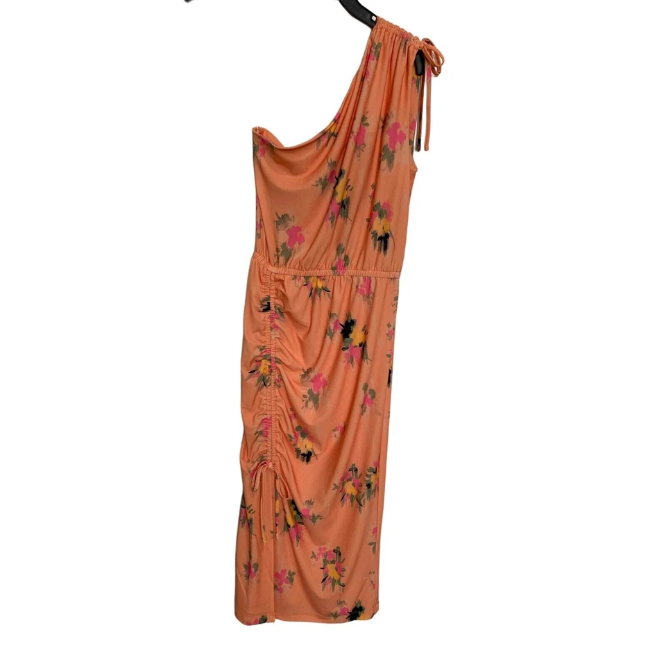 Nuevo con etiquetas Vestido Steve Madden Jersey Midi Un Hombro Vestido Mandarina Floral Talla XS Foto 3 de 4