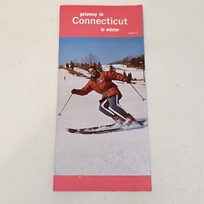 Vintage 1970-1971 Connecticut in Winter Tourist Travel Vacation Brochure