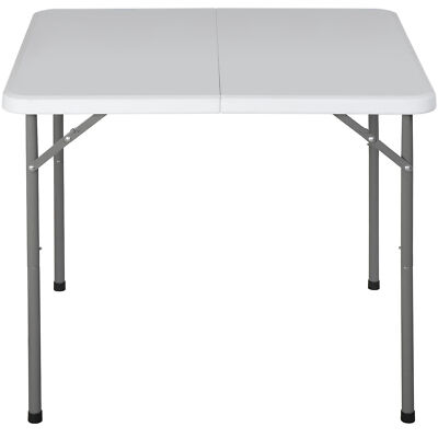 3 Foot Square Folding Card Table Indoor Outdoor Plastic Table w/Carrying Handle