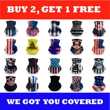 Neck Gaiter Bandana Face Mask Cooler UV Sun Protection Cooling Gator Shield Flag