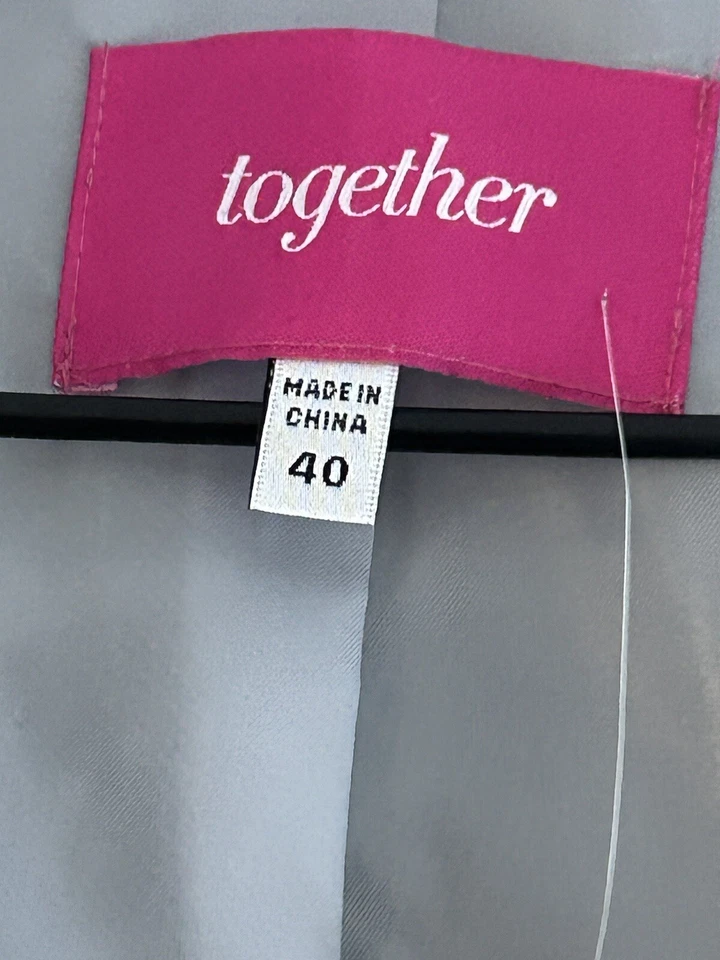 Together Women's Blazer Jacket Size 40 Grey Multi Lace Velvet Patchwork New - Image 4 of 4