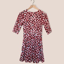 ASOS Dress Womens 2 Valentine's Kiss Print Pleated Skater Dress w/Elbow L Sleeve