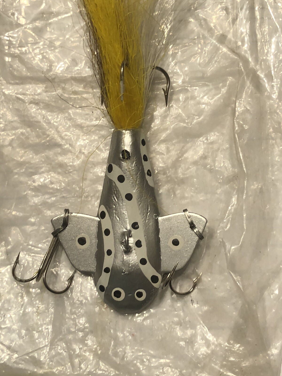 VINTAGE RARE ROMIE’S COHO TROUT WALLEYES NORTHERNS BAT WING JIG HAND MADE FISH - Image 5