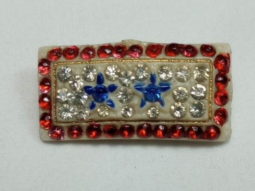 Original WWII US Two Blue Star Son-In-Service Mother's Rhinestone Pin - Picture 2 of 8