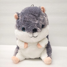Nanco Hamster Plush 13" Gray White Soft Fluffy Stuffed Animal Toy Gift