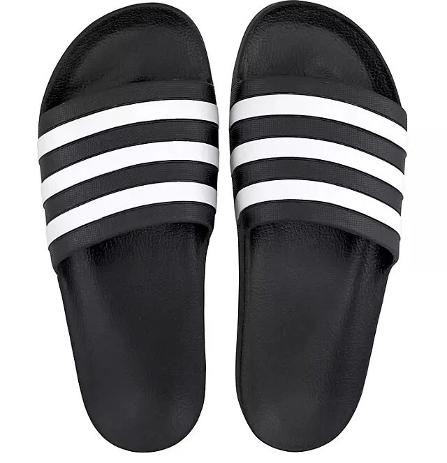 Slide ADIDAS uomo donna bianco nero nuovo con etichetta taglia 10