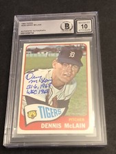 BECKETT 10 GEM MINT AUTO DENNY McLAIN 1965 TOPPS ROOKIE 2 INSCRIPTIONS 744