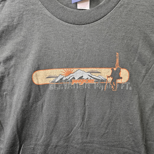 Vintage Jansport Shirt kurzärmeliges Herren Large Grün Orange Elevation Rundhalsausschnitt T-Shirt - Bild 4 von 9