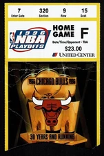 1996 BASKETBALL PLAYOFF TICKET BULLS MAGIC MICHAEL JORDAN vs SHAQUILLE O'NEAL 