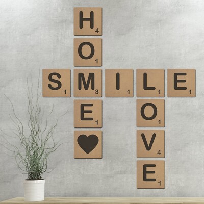 Scrabble Holz Buchstaben Wanddeko 6
