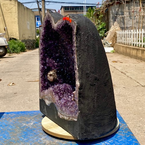 174.6LB Large natural amethyst geode quartz crystal cluster cathedral energy hea - 第 11/22 張圖片