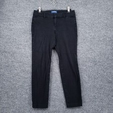 Old Navy Pants Womens 4 Pixie Black Mid Rise Flat Front Straight Leg Zip