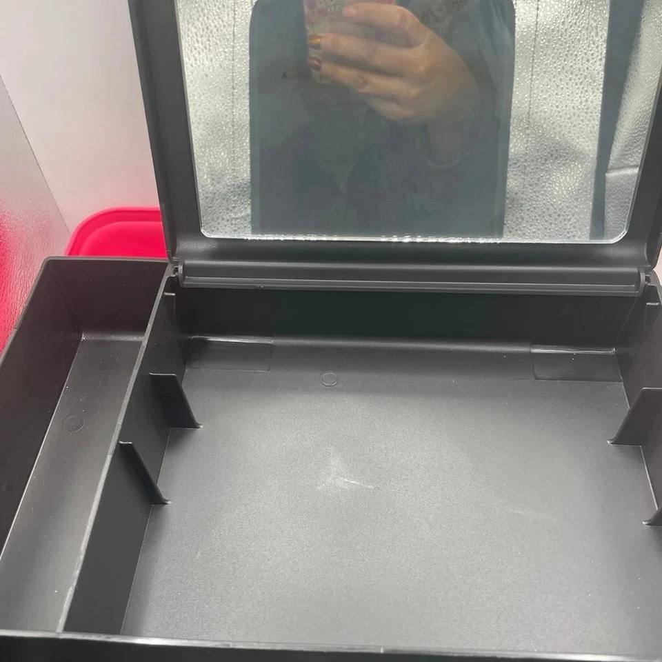 Rosa y Negro Vintage Caboodle Estuche Maquillaje Bolsa Viaje Bolso Foto 4 de 4