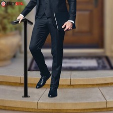 Stair Railing Hand Rail Kit Fit 1 - 3 Steps Iron Metal Step Handrail USA