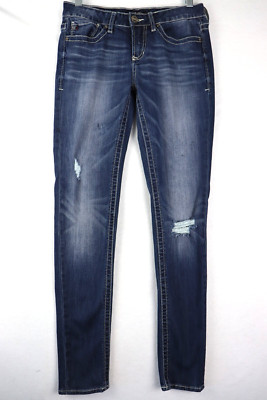 Dear John Denim Skinny Distressed Women's 27x29.5 Blue Jean Preppy Cowgirl Rock
