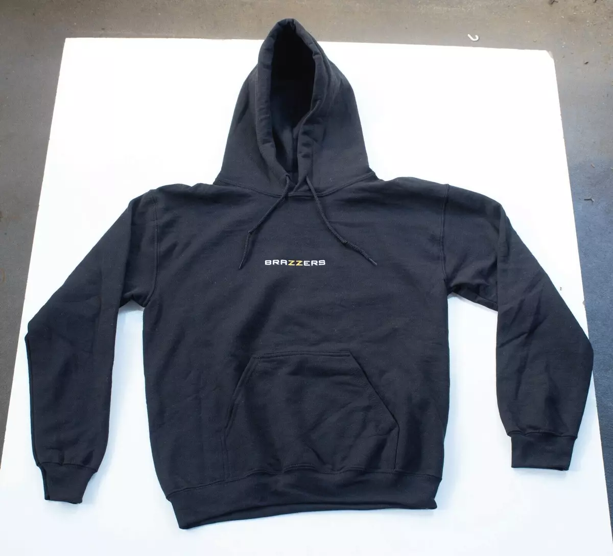 Rare Original Brazzers XXX Adult Film Porn Embroidered Black Sweatshirt Hoodie S