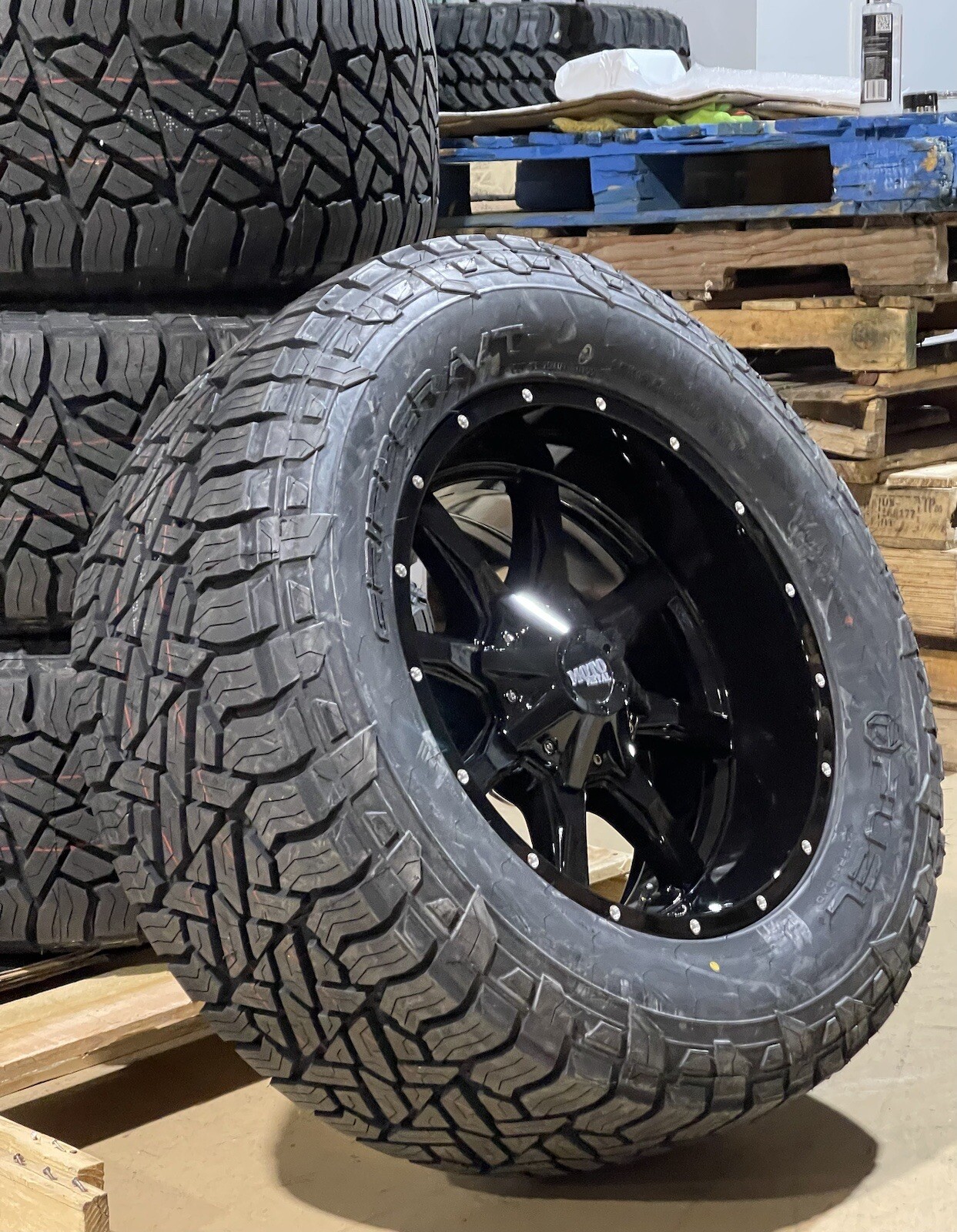 20x10 Moto Metal MO970 Black Wheels 35" Fuel AT Tires 8x180 Chevy