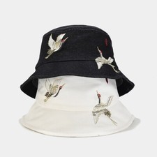 Chapeau Bob Denim Coton Homme Blanc Noir Unisexe Pliable Pêche Extérieur