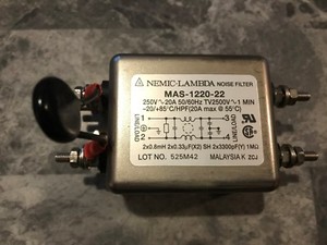 NEW 250V AC 20A Nemic//Lambda MBS-1220-22 EMI RFI Noise Filter Power Line 50//60Hz