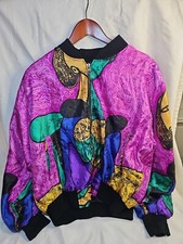 Vintage Picasso Art High Fashion Satin Bomber Jacket One Size Reversible
