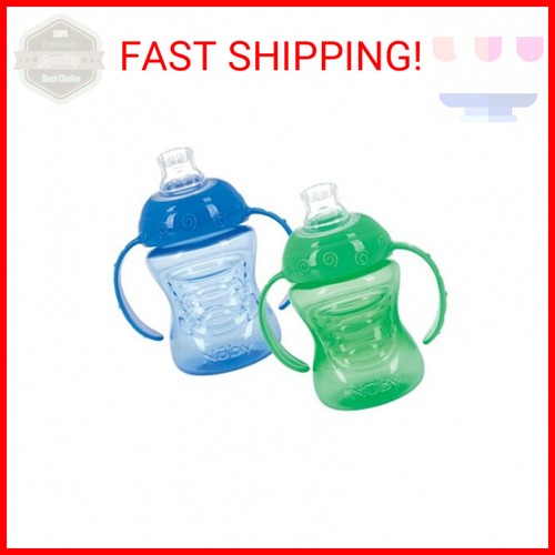 2 Pack Sippy Cups with Soft Spout - 10 Oz Toddler Cups Spill Proof with Easy Gri