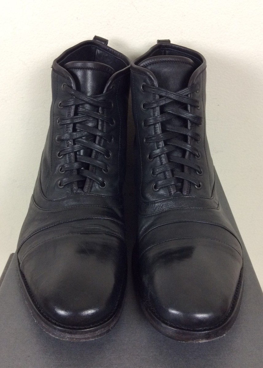 $698 John Varvatos Collection Fleetwood Lace Black Leather  display picture 2