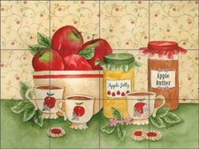 Apple Tile Backsplash Sara Mullen Fruit Art Ceramic Mural SM046