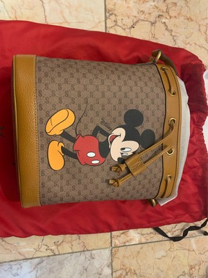 Gucci x Disney Bucket Bag Mini GG Supreme Mickey Mouse Small Beige