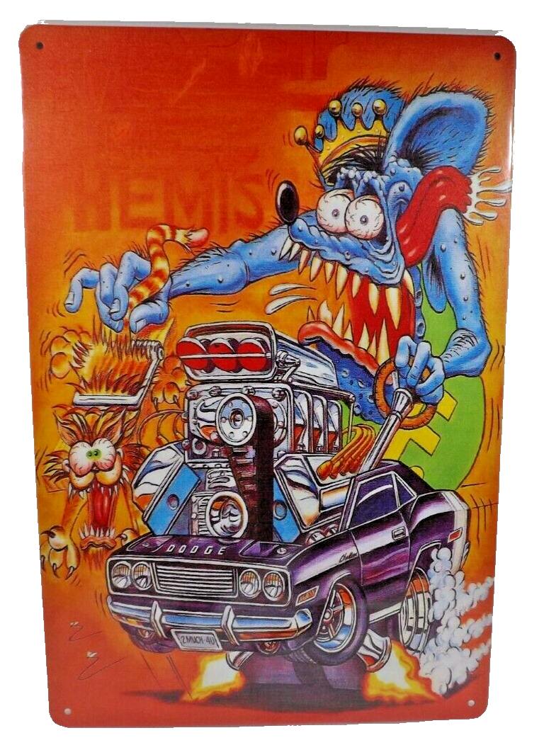 Rat Fink Retro Tin Wall Hanging Sign 12" x 8" Nova Bad Boys Brand New