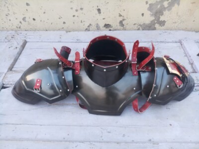 Medieval Armor Gorget Set with PAULDRONS Shoulder Guard Knight Cosplay Costume