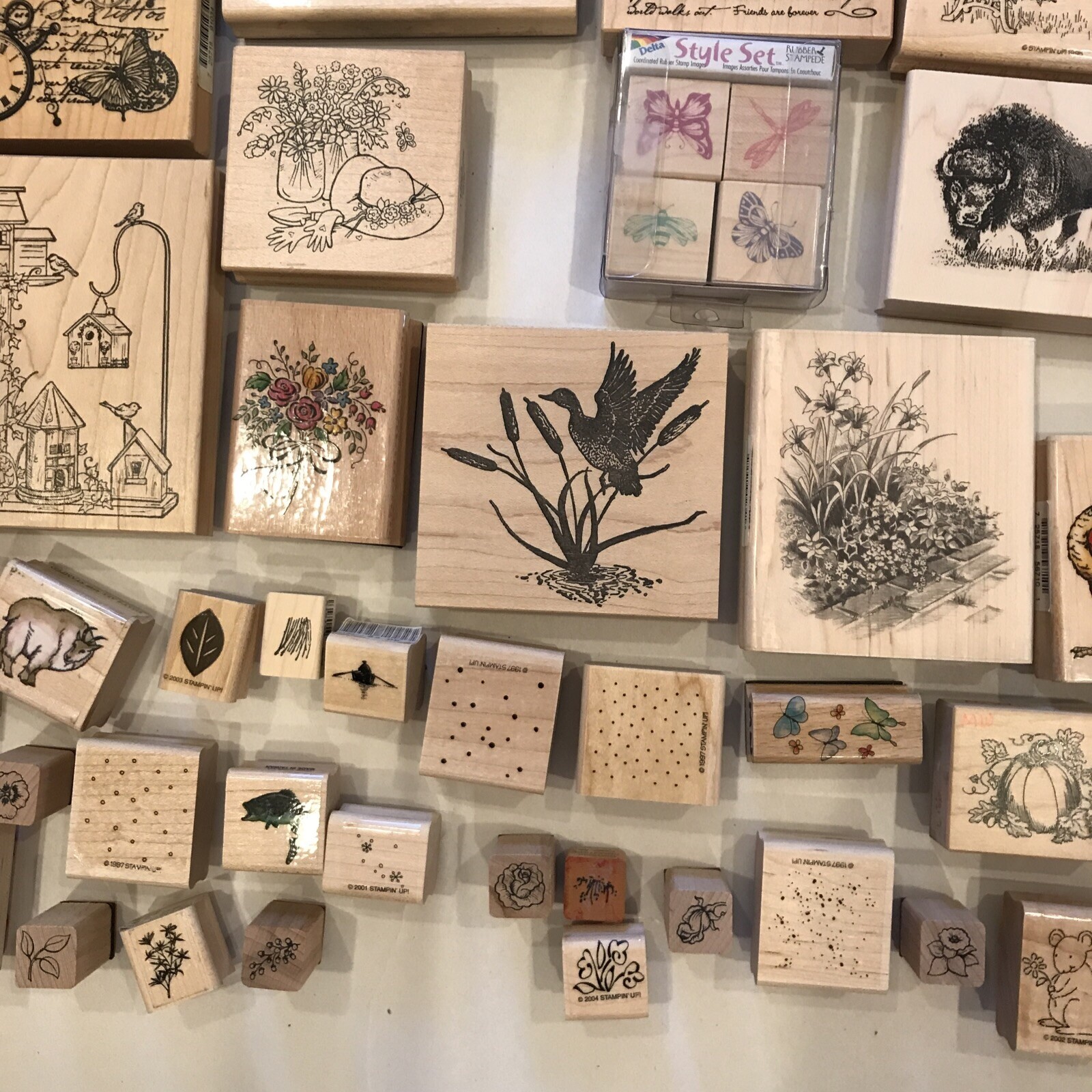 Lot of Wood Rubber Stamps eBay